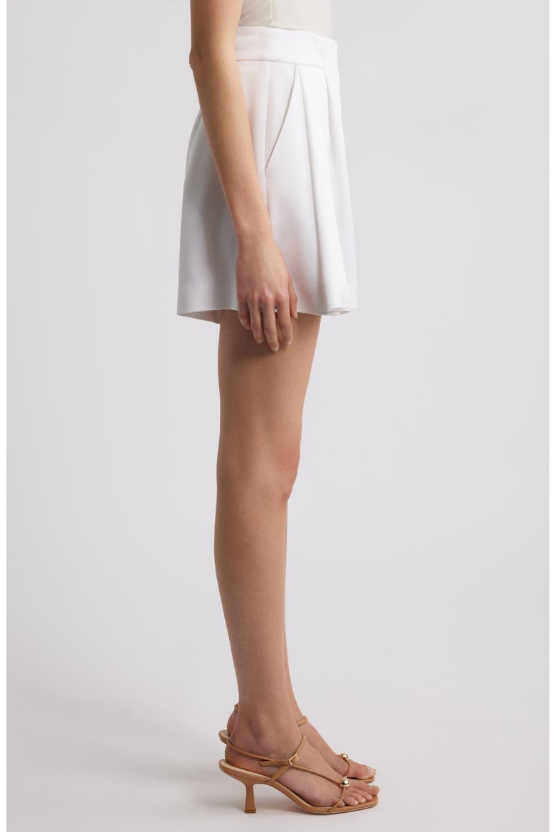 Tulania Pleated High Waist Shorts, Alternate, color, WHT