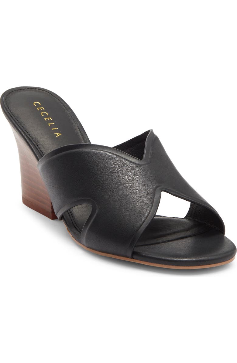 Cecelia New York Faye Wedge Slide Sandal, Main, color, Black