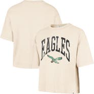 '47 Women's '47 Natural Philadelphia Eagles Cropped Mindi Slub T-Shirt
