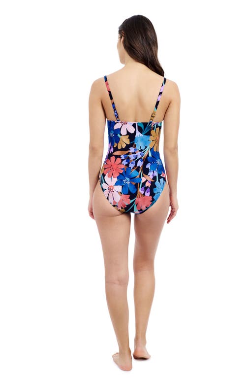 Profile By Gottex Gottex Melody Sweetheart Twist Front Princess Seam One Piece Swimsuit In Black Multi