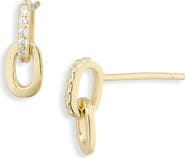 ARGENTO VIVO Pavé Cubic Zirconia Oval Link Drop Earrings