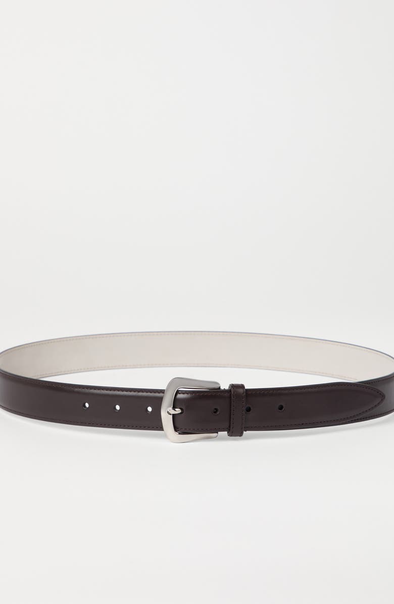 Brunello Cucinelli Calfskin belt, Alternate, color, Black