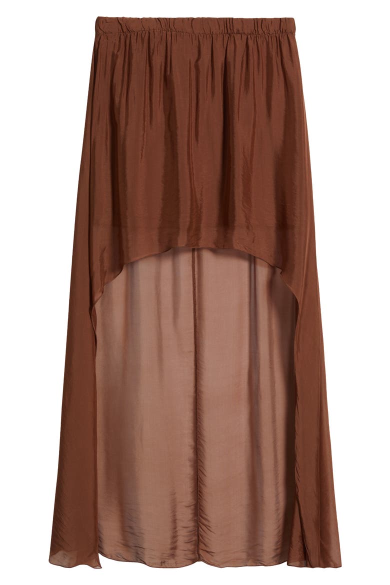 Forum Chiffon High-Low Skirt, Alternate, color, BROWN