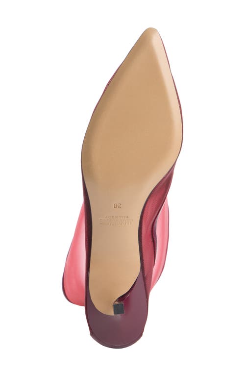 Jacquemus Les Bottes Tourni Short Mesh Bootie Pump In Burgundy