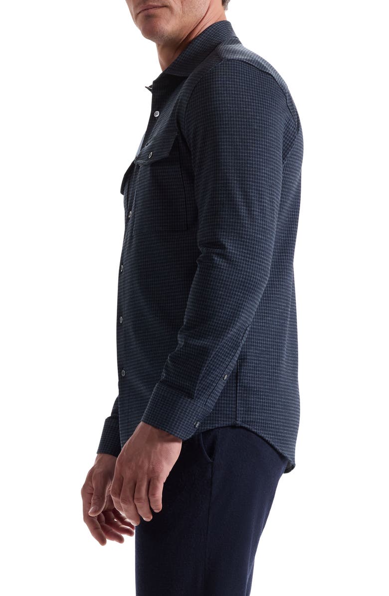 Bugatchi Knit Button-Up Shirt, Alternate, color, Navy