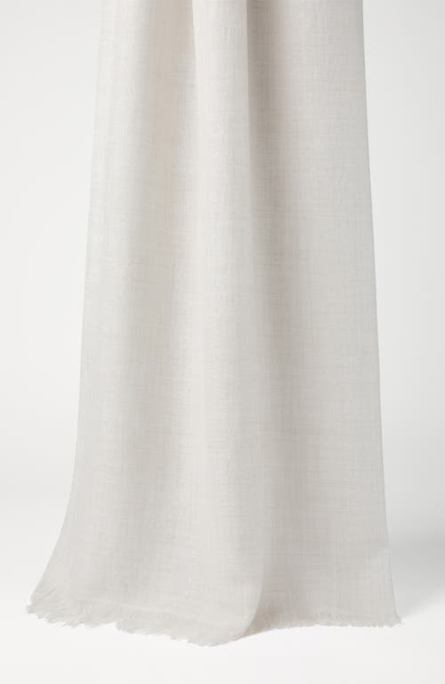 Brunello Cucinelli Fringed Cashmere-silk Scarf In Pearl Grey