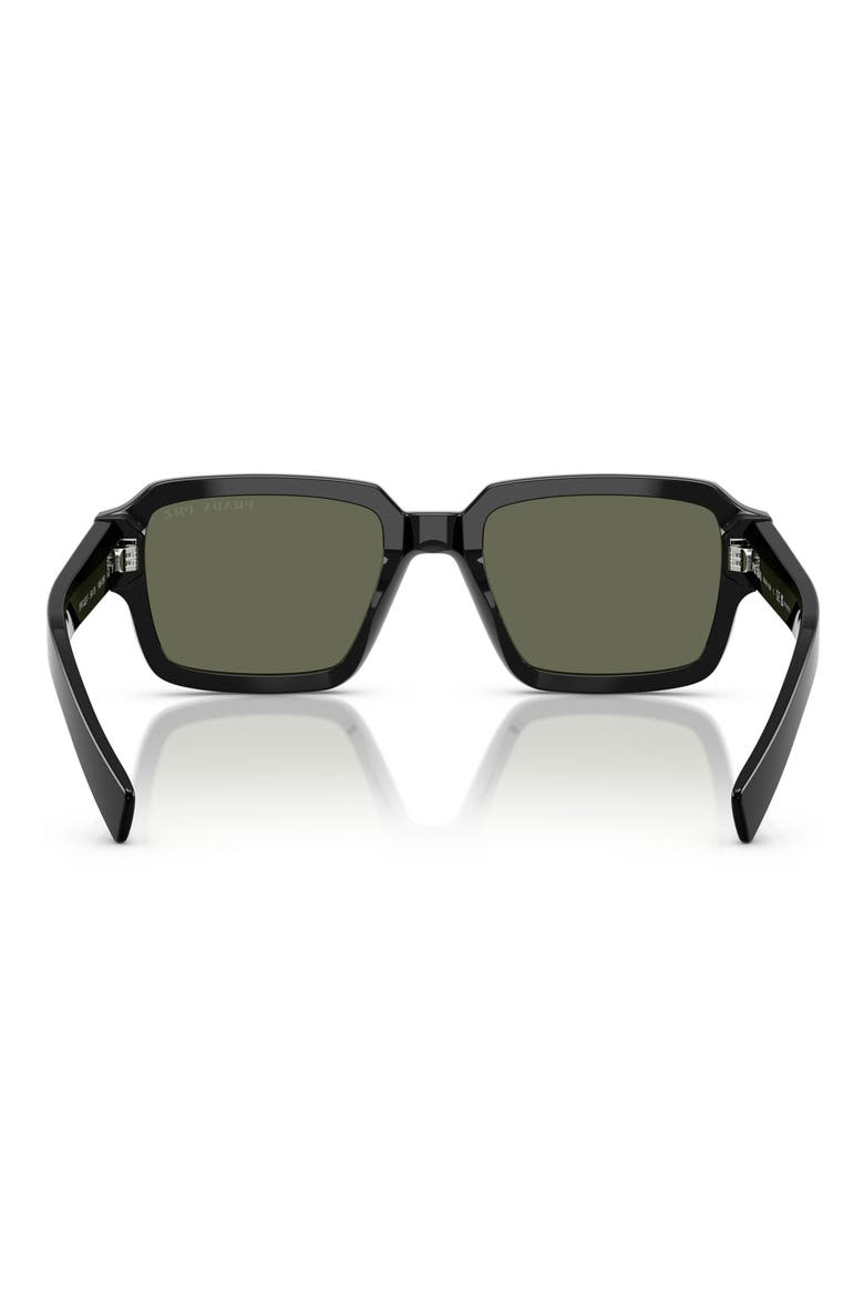 54mm Polarized Square Sunglasses, Alternate, color, BLACK