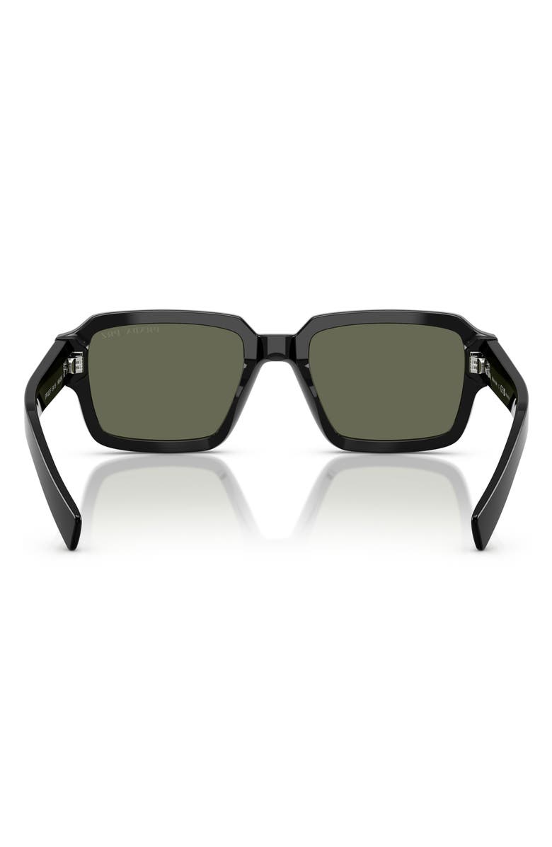 Prada 54mm Polarized Square Sunglasses, Alternate, color, Black