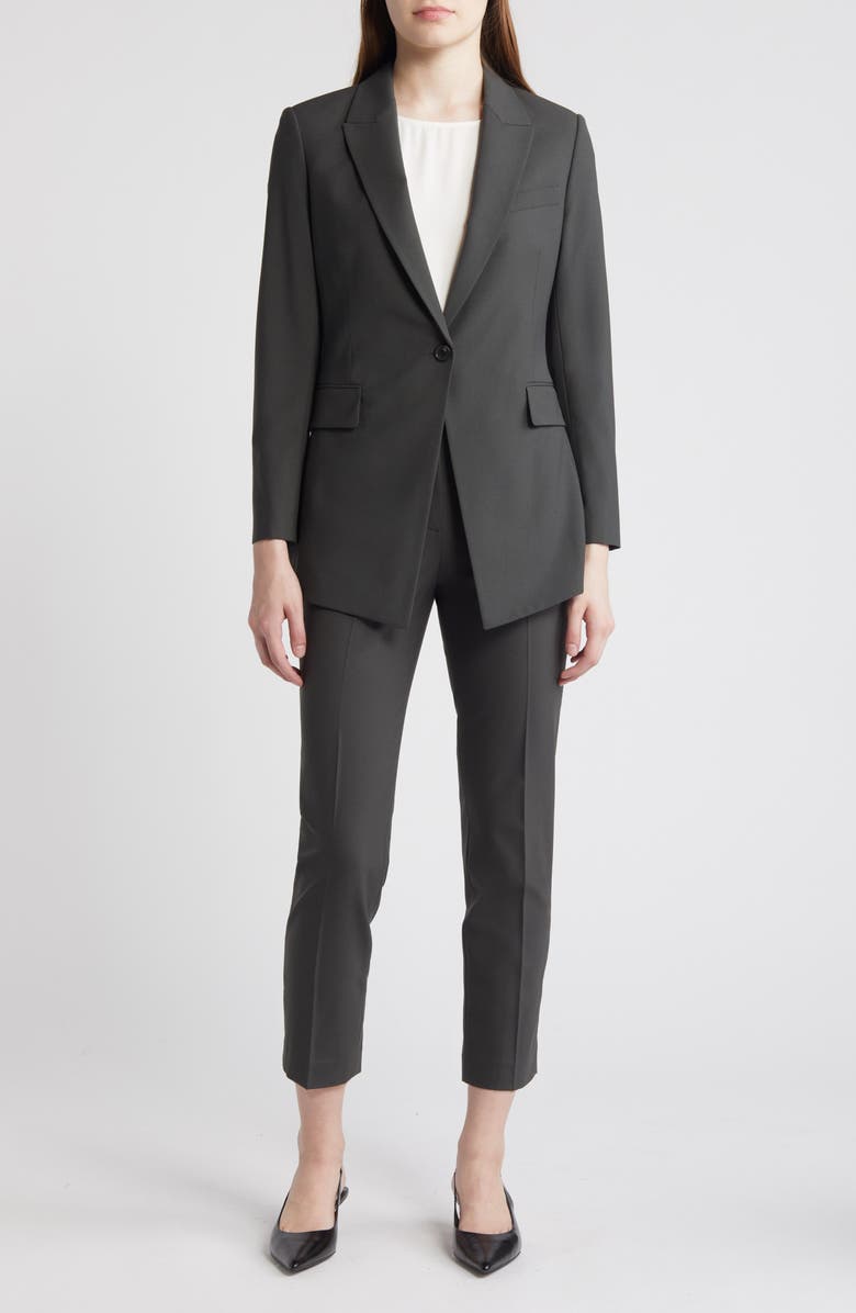 Theory Stretch Wool Cutaway Blazer, Alternate, color, Dark Olive