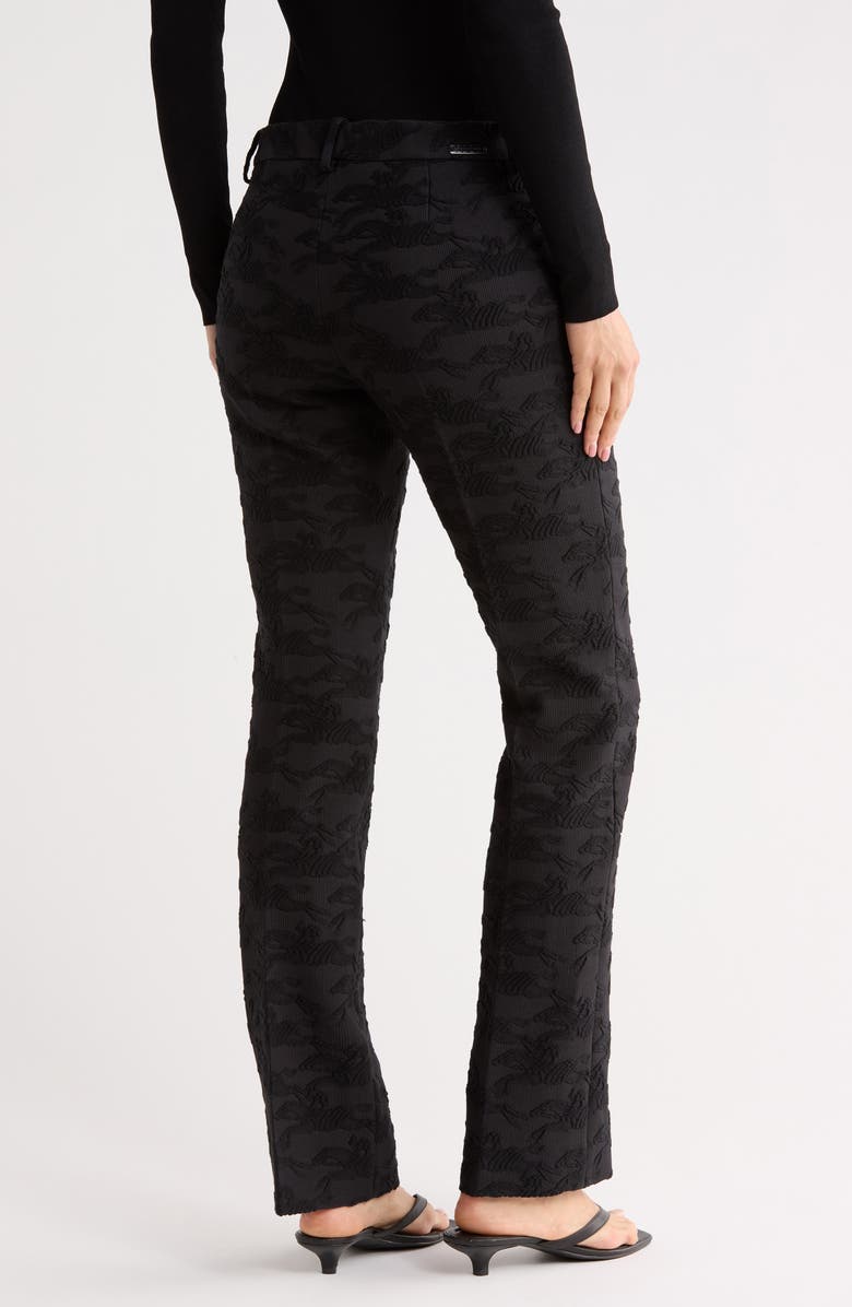 Longchamp Logo Jacquard Slim Fit Pants, Alternate, color, Black