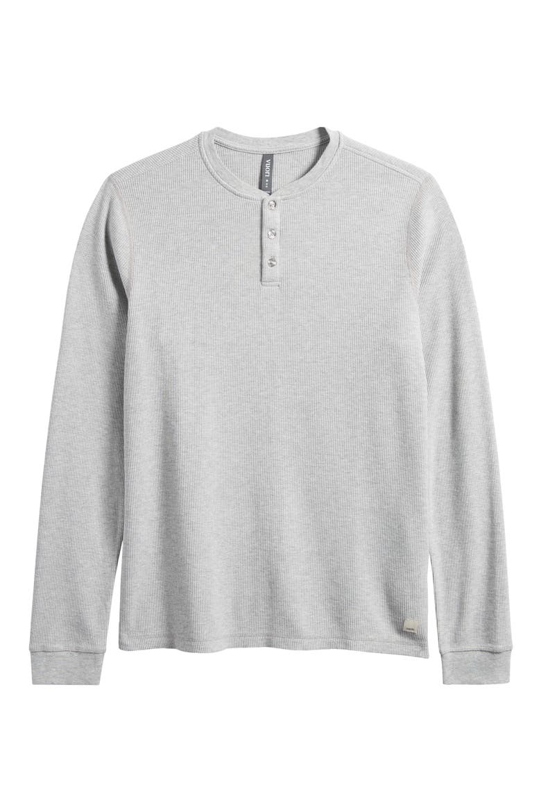 Waffle Knit Henley, Alternate, color, LIGHT HEATHER GREY