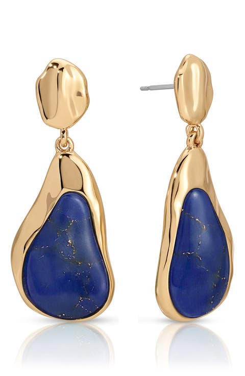 Hidden Gem Lapis Lazuli Drop Earrings