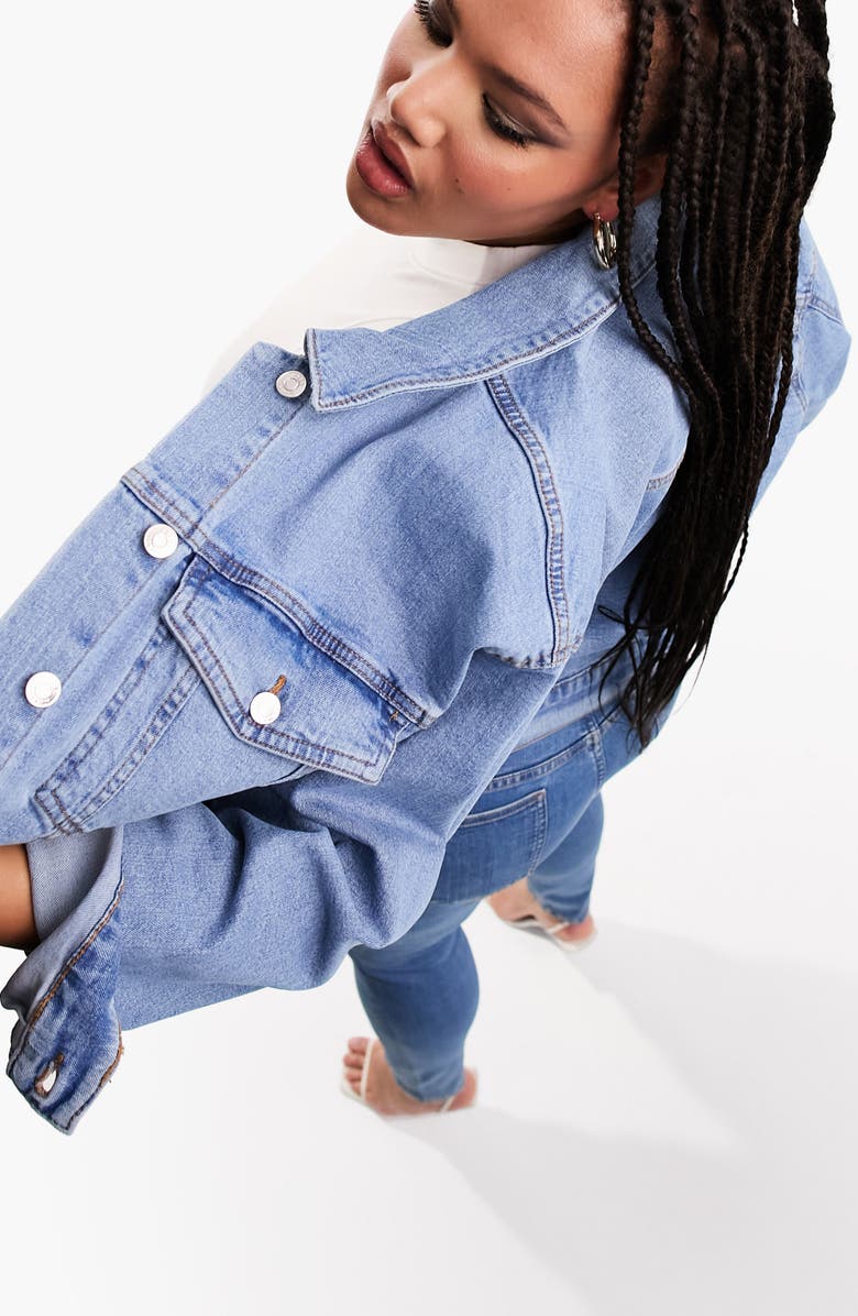 ASOS DESIGN Curve Western Denim Jacket, Alternate, color,