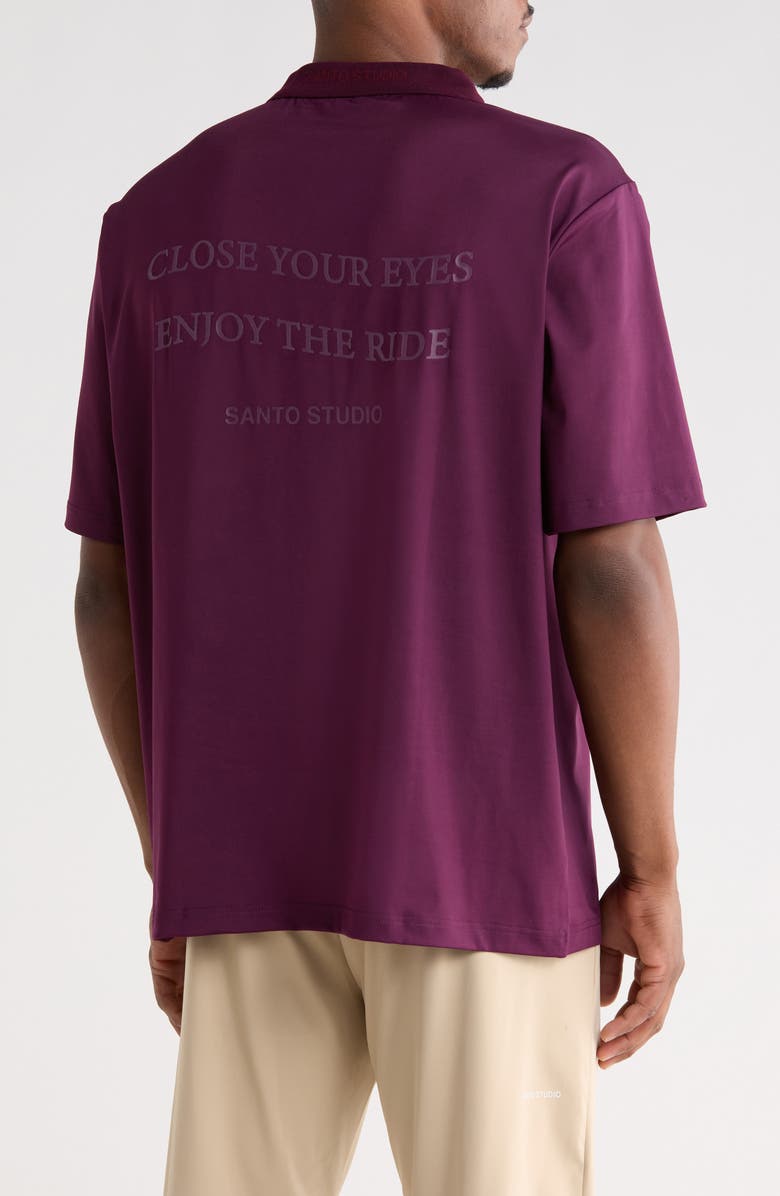 SANTO STUDIO Enjoy the Ride Club Polo, Alternate, color, Merlot
