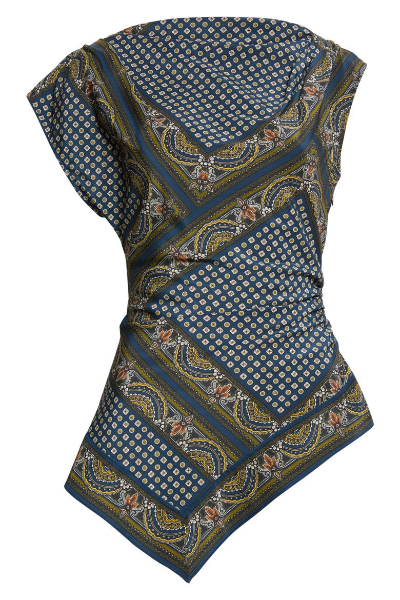 Yvonne Silk Blend Top, Alternate, color, HERITAGE NAVY MULTI