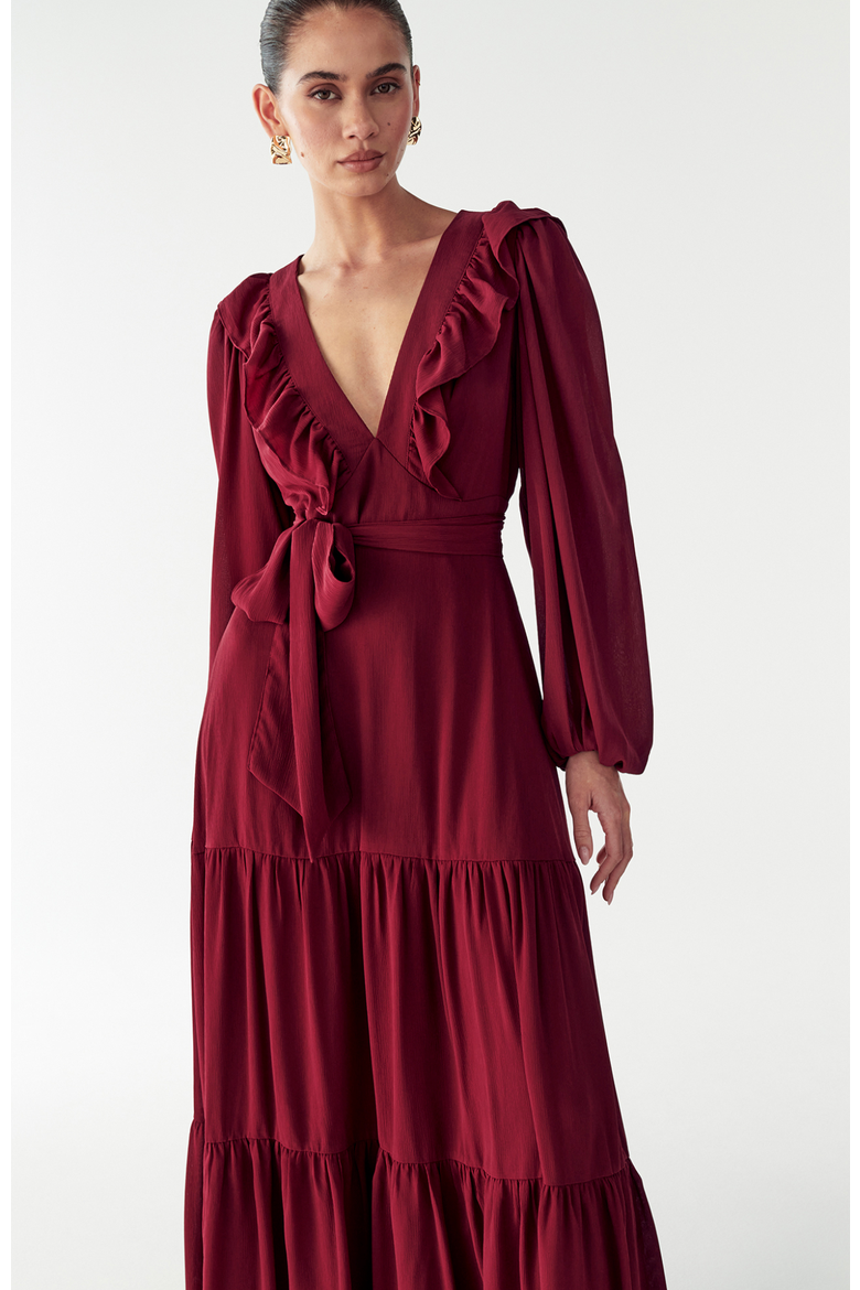 Allie Maxi Dress, Alternate, color, Burgundy