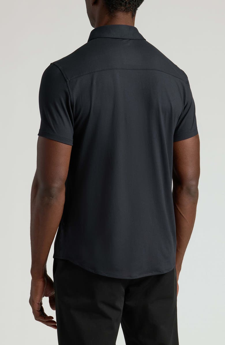 True Classic Comfort Knit Short Sleeve Button-Up Shirt, Alternate, color, Black