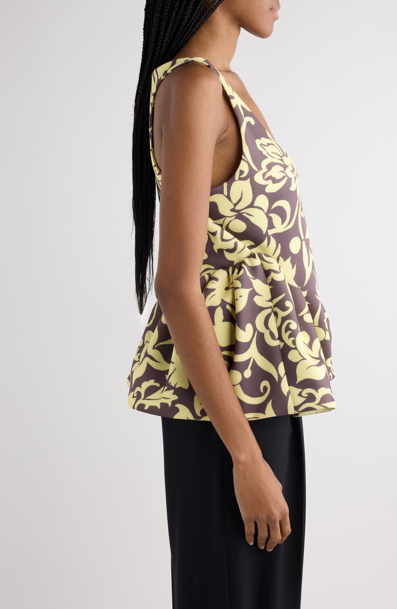 Dries Van Noten Caylo Historical Floral Scuba Knit Top, Alternate, color, Taupe