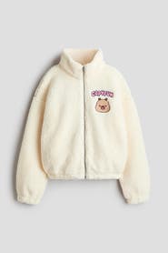 H&M Motif-detail Teddy Fleece Jacket