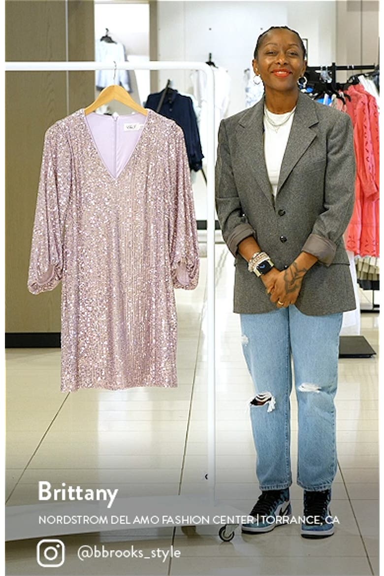 Social Sequins Long Sleeve Dress video