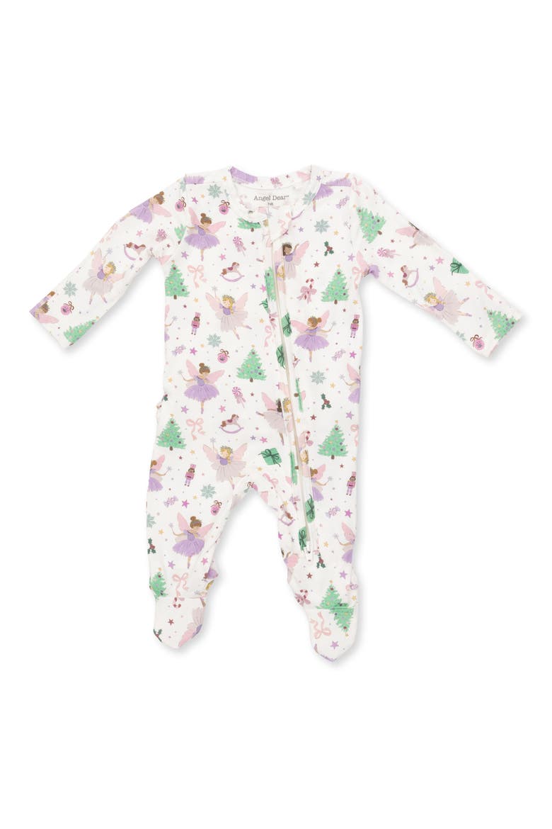 Kids' Sugar Plum Fairies Ruffle Footie, Main, color, PINK IVORY