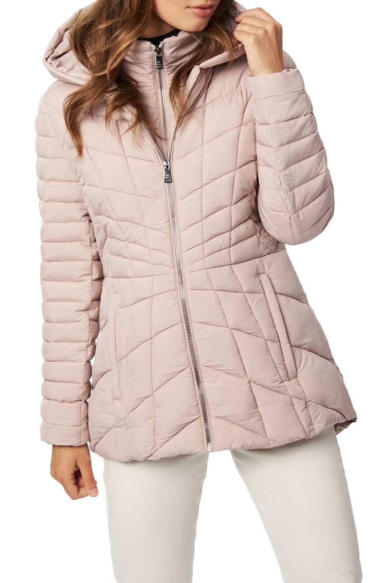 Micro Touch Water Resistant Quilted Jacket, Main, color, PETAL PINK