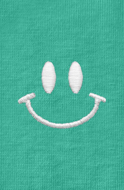Dalix Smile Face Tee In Teal