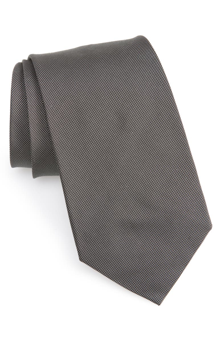 Ralph Lauren Purple Label Bond St. Solid Silk Tie, Main, color, Black