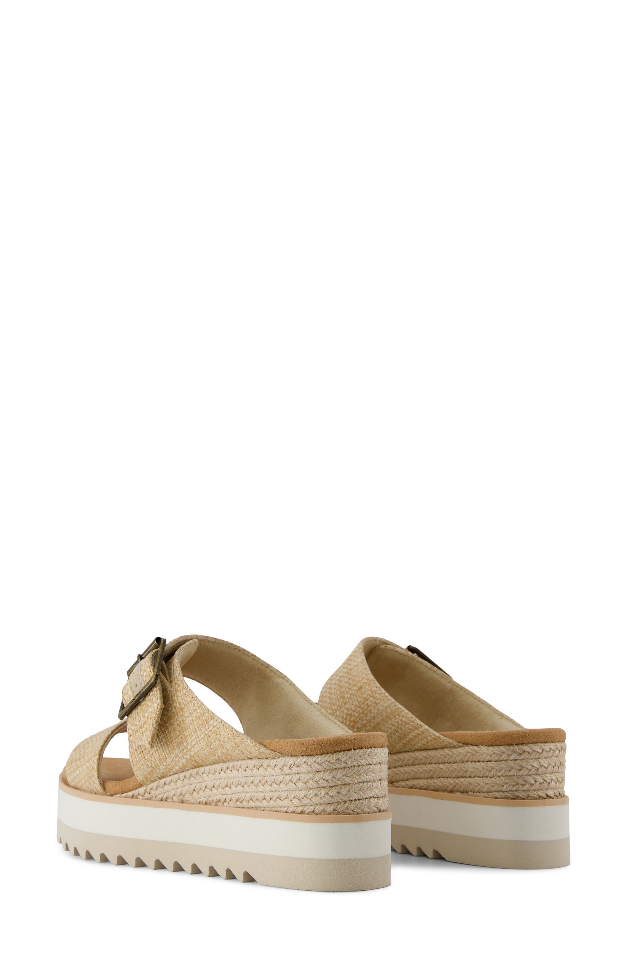 Diana Platform Slide Sandal, Alternate, color, ALMOND RAFFIA