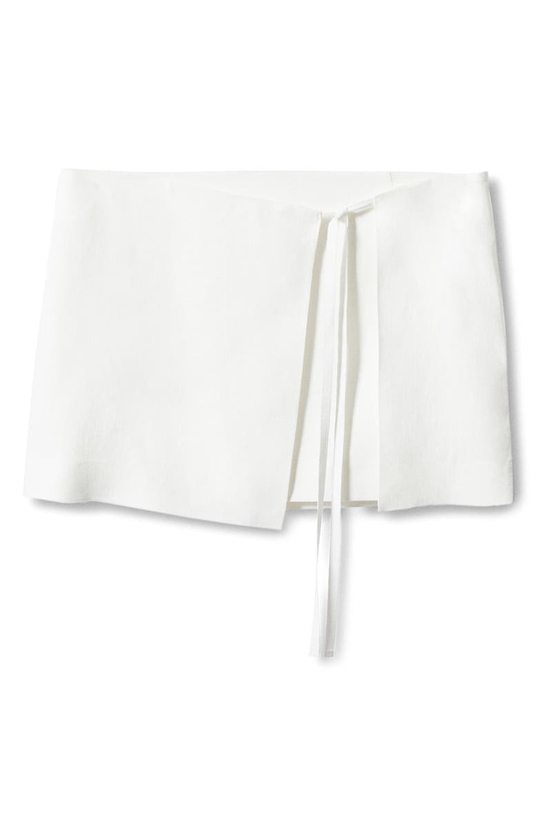 MANGO Linen Wrap Miniskirt, Alternate, color,