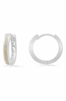 Queen Jewels Sterling Silver Lab Created Opal Filigree Hoop Earrings