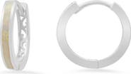 Queen Jewels Sterling Silver Lab Created Opal Filigree Hoop Earrings