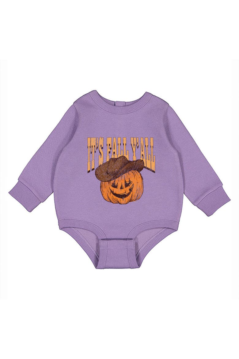 It's Fall Y'all Jack-O-Lantern Infant Fleece BodySuit, Alternate, color, Lavender