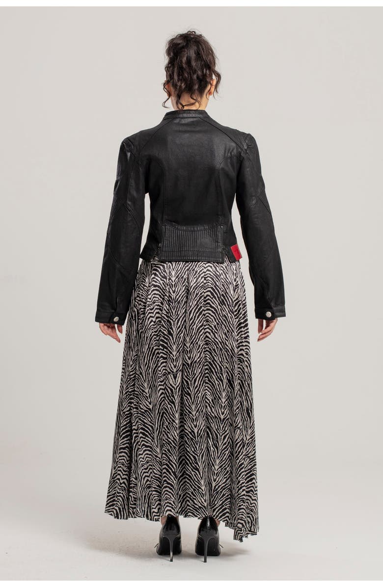 PCFG Pure Silk Zebra Long Skirt, Alternate, color, Black