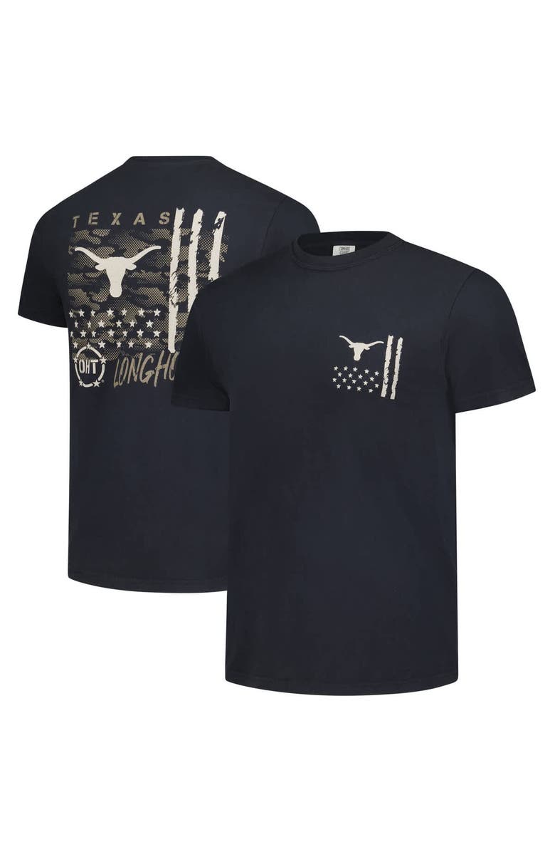 IMAGE ONE Men's  Black Texas Longhorns Comfort Colors OHT Camo Overlay T-Shirt, Main, color, Black