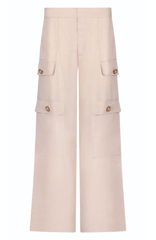 The Noli Shop Milan Linen Shimmer Cargo Pant In Neutral