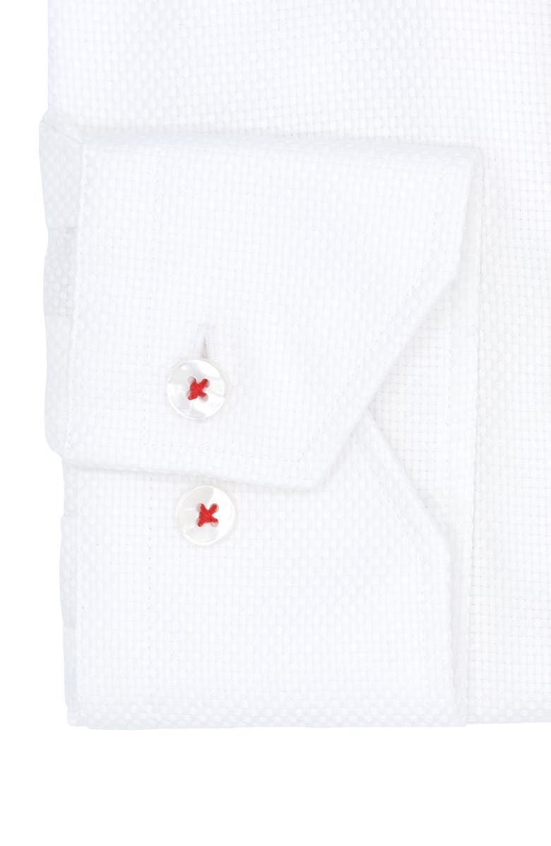 Lorenzo Uomo Trim Fit Textured Solid Cotton Dress Shirt, Alternate, color, White