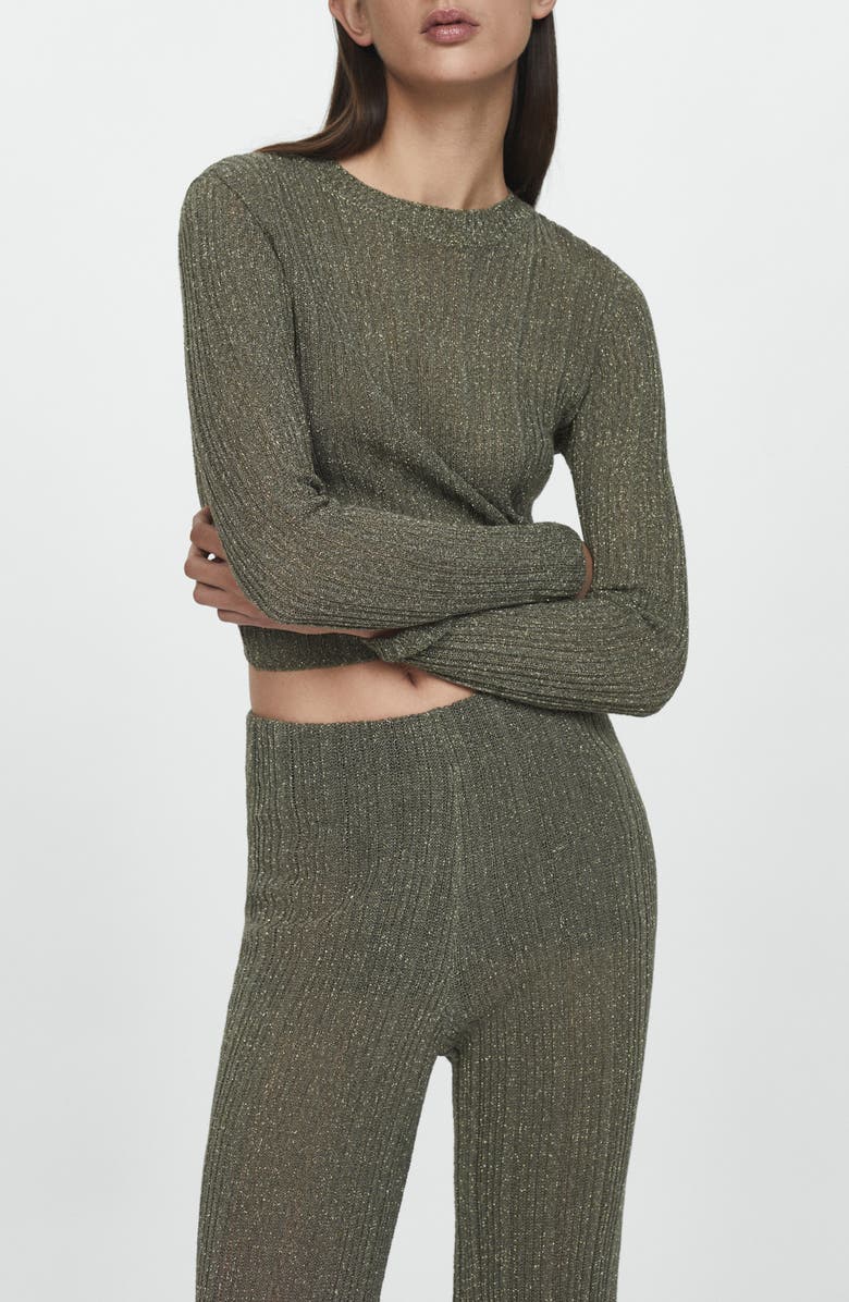 MANGO Perkins Metallic Sweater, Main, color, 