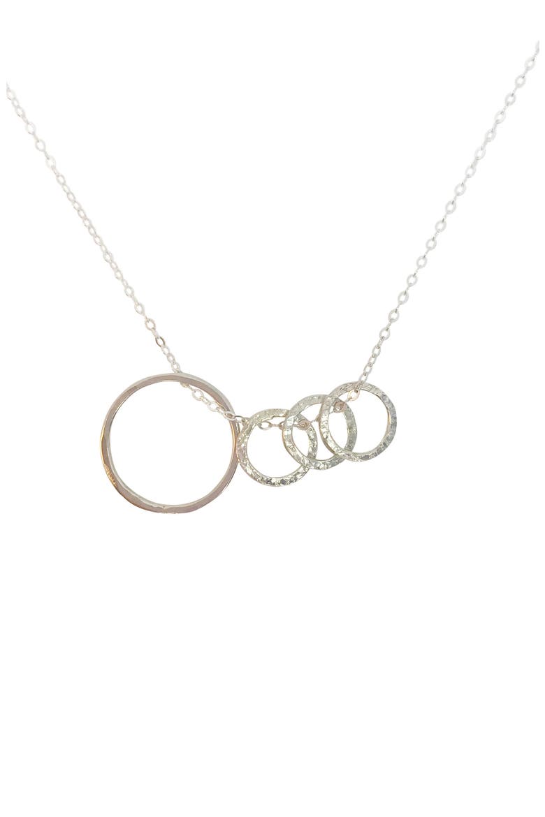 Identity Mama & Child 4-Hoop Necklace, Main, color, SILVER