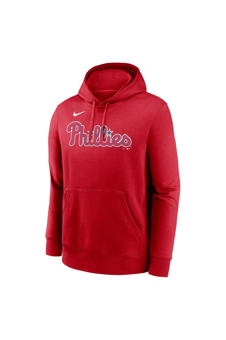 Men's Nike Bryce Harper Red Philadelphia Phillies Player Name & Number Club Pullover Hoodie, Alternate, color, Red