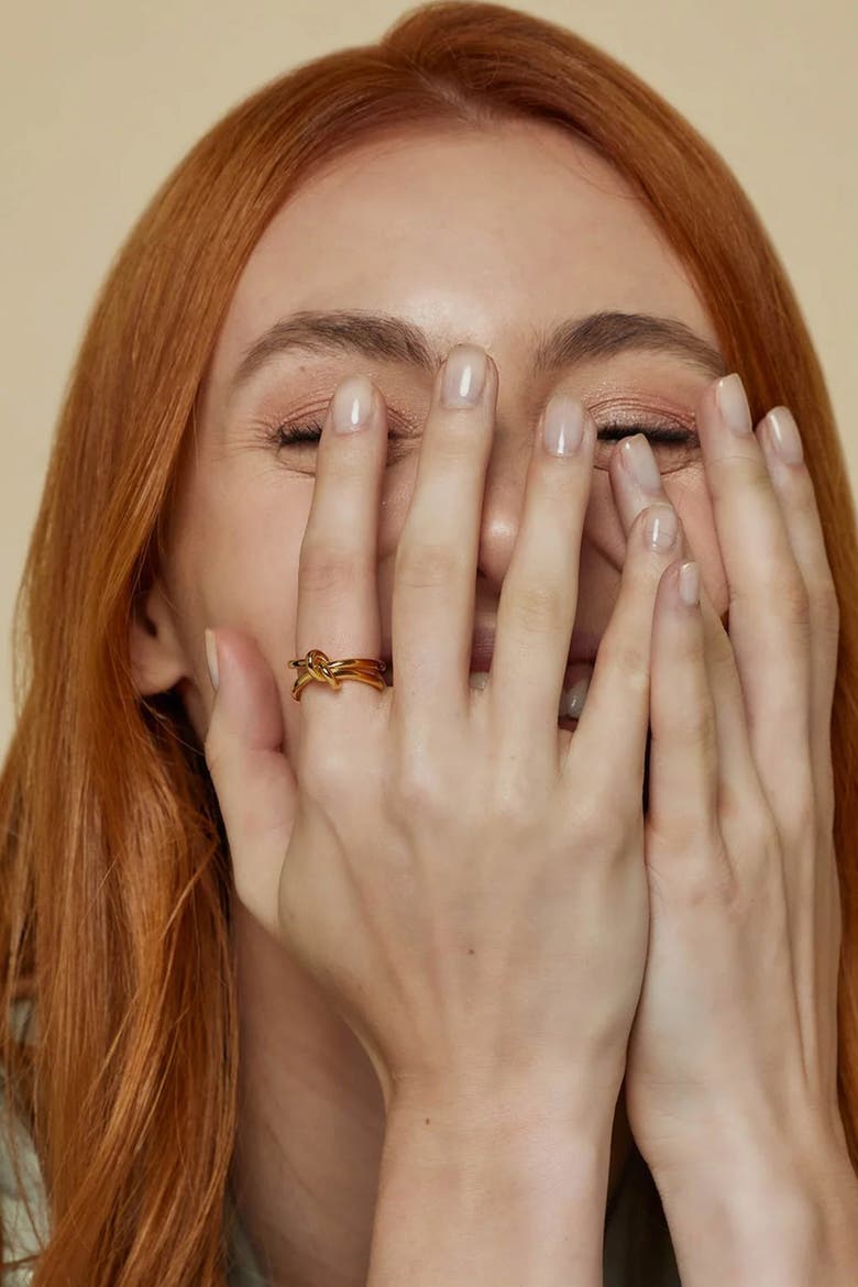 14k Gold Plated Haley Ring Dainty Minimalist Trendy, Alternate, color, Gold