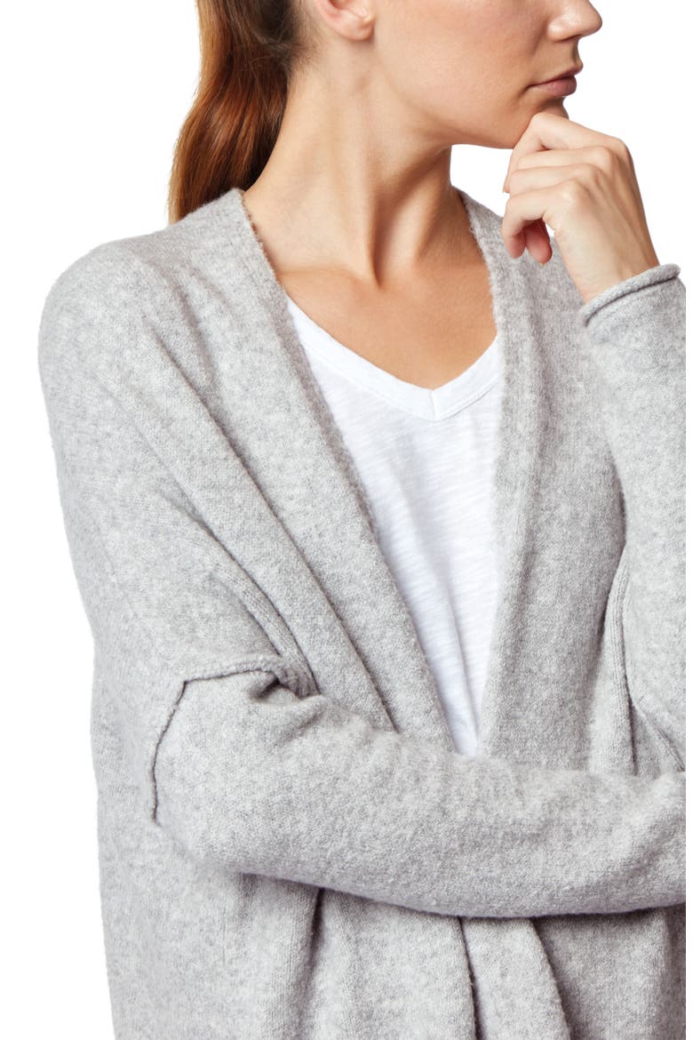 Long Open Cardigan, Alternate, color, PALE GREY MARL
