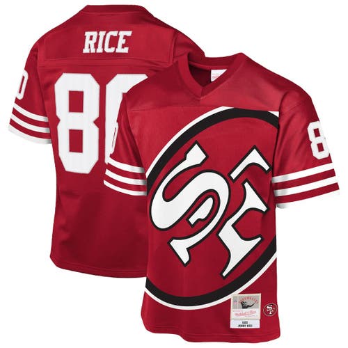 Mitchell & Ness Kids' Youth Jerry Rice Scarlet San Francisco 49ers 1990 Throwback Fashion Jersey In Burgundy