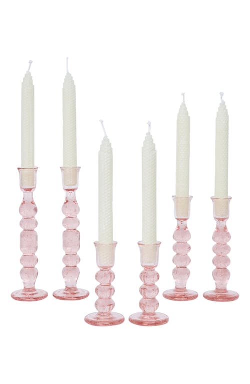 Juliska Provence Set Of 2 Candlesticks In Blush