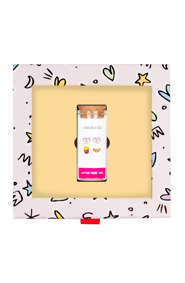Little Miss Zoe Kids Fair Food Earrings Gift Set, Main, color, Pink