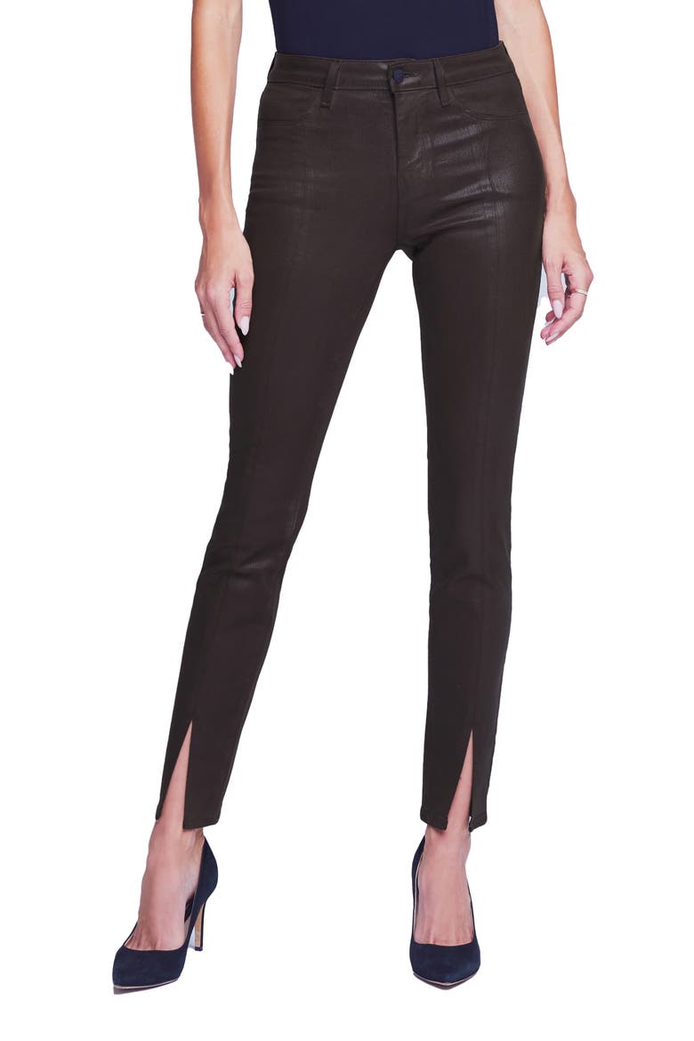 Jyothi High Waist Split Ankle Skinny Jeans, Main, color, COCOA COAT