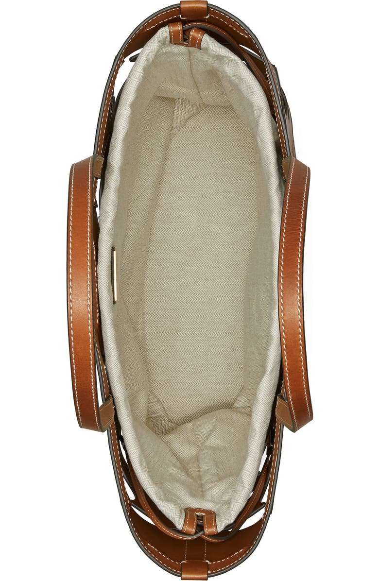 Tory Burch Ella Leather Cutout Logo Tote, Alternate, color,