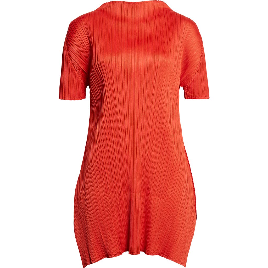 Issey Miyake Pleats Please Monthly Colors July Pleated Tunic In Red