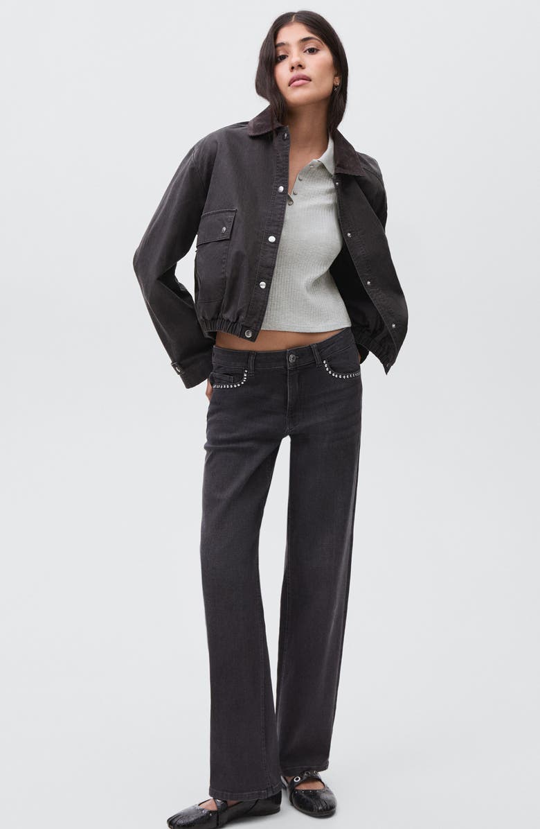 MANGO TEEN Cotton Rib Polo, Alternate, color, Medium Heather Grey