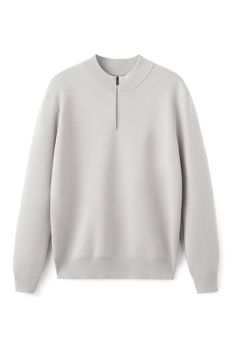 Comfort Quarter Zip Sweater, Alternate, color, ICE GREY